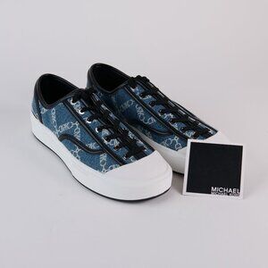 Michael Kors Jude Lace-up  Monogram Bleached Denim - NWOT  - Mens Size 9.5